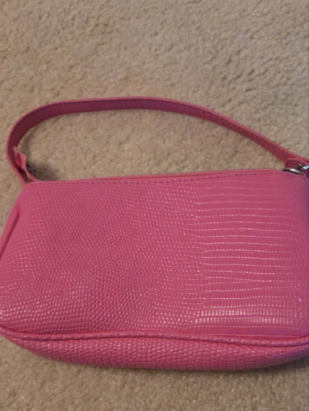 Pink Textured Shoulder Bag - Picture 3 of 4